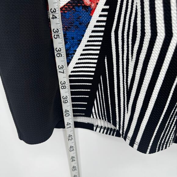 Material Girl Women's XL Optical Printed Sleeveless Bodycon Sheath Dress Black - Picture 9 of 9